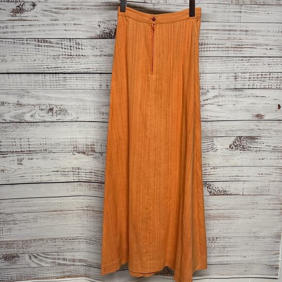 Vintage 70s Orange Two-Piece Granny Set with Lace Details XS - Picture 7 of 7